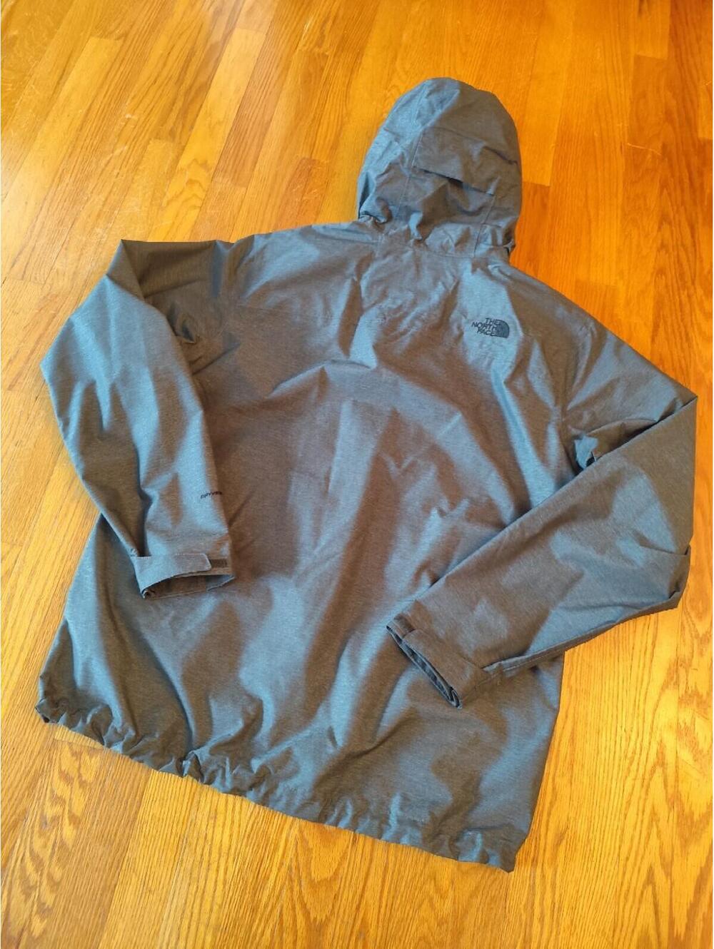 North Face Venture 2 Full Zip Hooded Rain Jacket Dark Heather Grey Size Large - Picture 3 of 12
